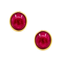 2.50 Ct.Tw. Ruby 22K Gold Plated Silver earring