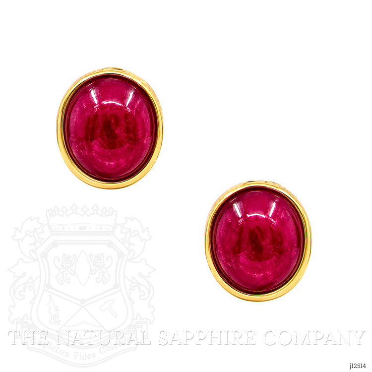 2.50 Ct.Tw. Ruby Studs Earrings, 22K Gold Plated Silver