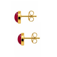 2.50&nbsp;Ct.Tw.Total Carat Weight Ruby Studs Earrings, 22K Gold Plated Silver Image