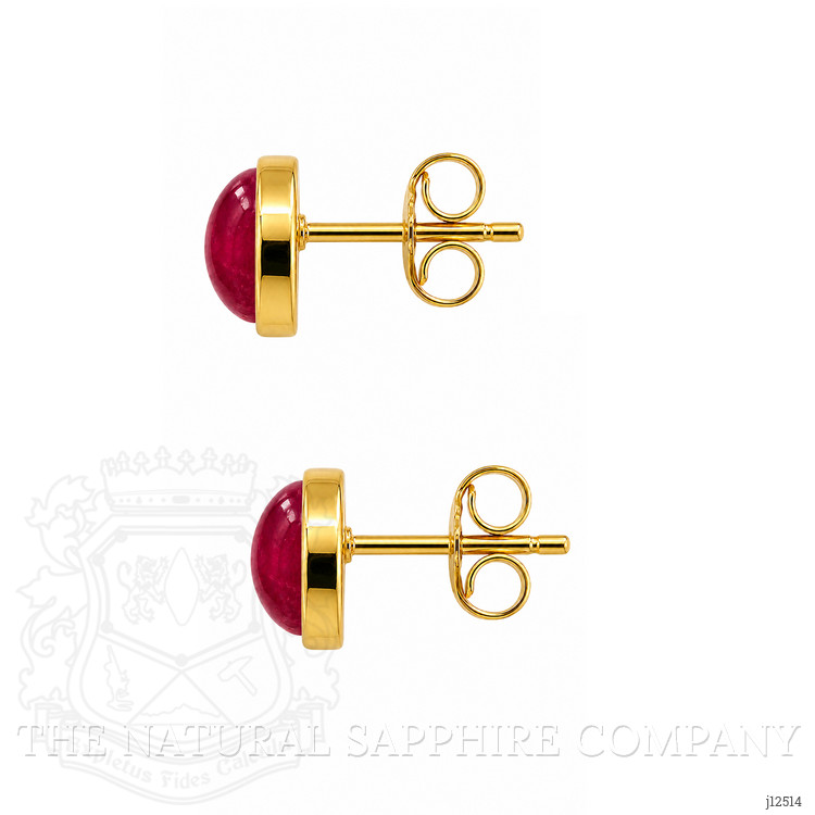 2.50 Ct.Tw. Ruby Studs Earrings, 22K Gold Plated Silver