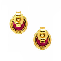 2.50 Ct.Tw.Total Carat Weight Ruby Studs Earrings, 22K Gold Plated Silver Image