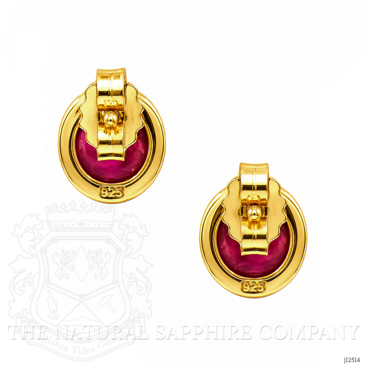 2.50 Ct.Tw. Ruby Studs Earrings, 22K Gold Plated Silver