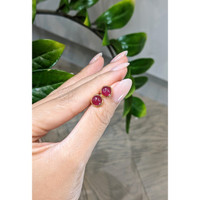 2.50 Ct.Tw.Total Carat Weight Ruby Studs Earrings, 22K Gold Plated Silver Life Style