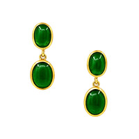9.86 Ct.Tw. Agate 22K Gold Plated Silver earring