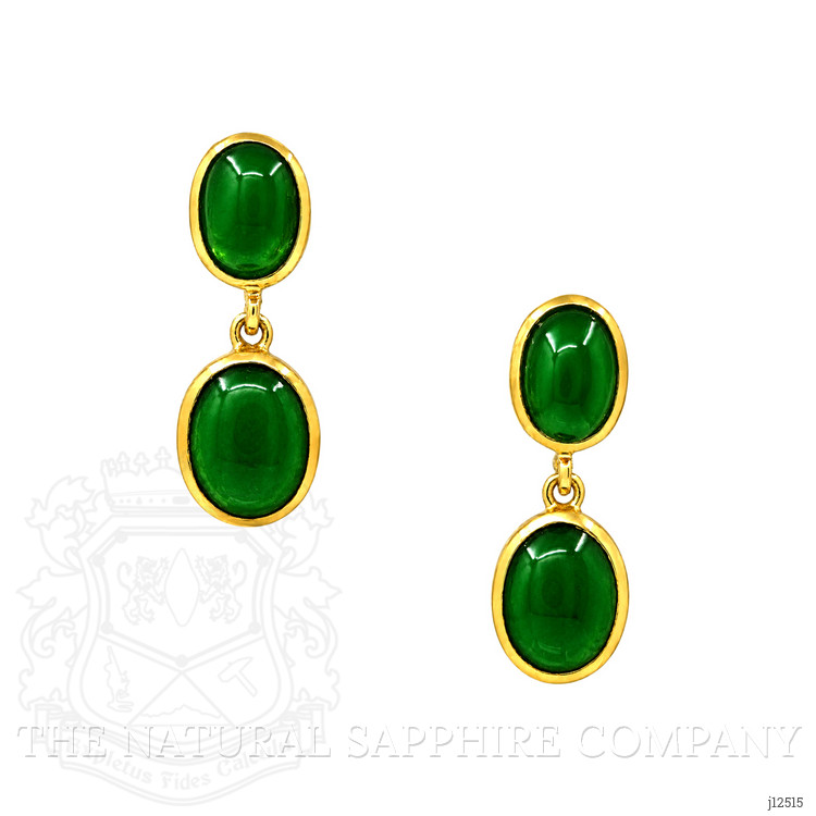 9.86 Ct.Tw. Green Agate Studs Earrings, 22K Gold Plated Silver