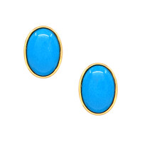 3.82 Ct.Tw. Turquoise 22K Gold Plated Silver earring