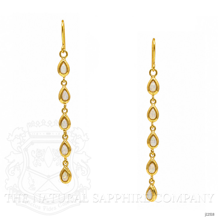 4.03 Ct.Tw. Multi Color Opal Drops Earrings, 22K Gold Plated Silver
