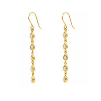 4.03 Ct.Tw.Total Carat Weight Multi Color Opal Drops Earrings, 22K Gold Plated Silver Image