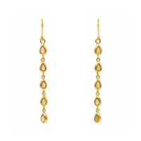 4.03 Ct.Tw.Total Carat Weight Multi Color Opal Drops Earrings, 22K Gold Plated Silver Image