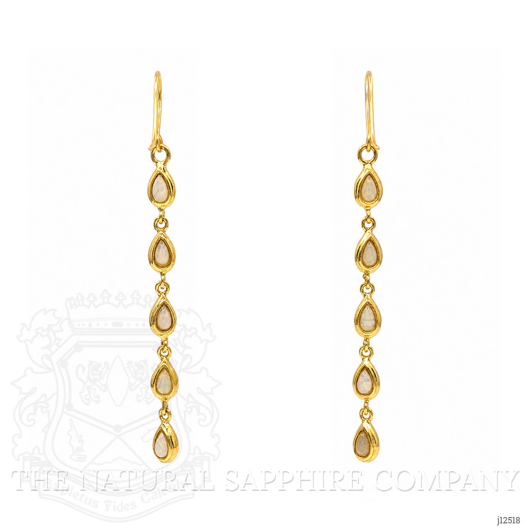 4.03 Ct.Tw. Multi Color Opal Drops Earrings, 22K Gold Plated Silver