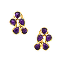 5.51 Ct.Tw. Amethyst 22K Gold Plated Silver earring