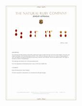 13.66&nbsp;Ct.Tw.Total Carat Weight Ruby Studs Earrings, 22K Gold Plated Silver Appraisal
