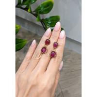 13.66 Ct.Tw.Total Carat Weight Ruby Studs Earrings, 22K Gold Plated Silver Life Style