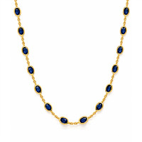 9.17 Ct. Sapphire 22K Gold Plated Silver necklace