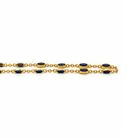 9.17 Ct. Blue Sapphire Bezel Necklace, 22K Gold Plated Silver Image