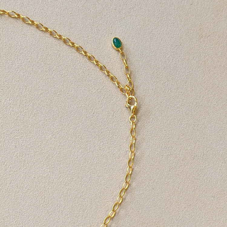 2.47 Ct.Tw. Ruby, Peridot, Amethyst, Quartz, Moonstone and Agate Bezel Necklace, 22K Gold Plated Silver