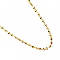 11.69&nbsp;Ct.Tw.Total Carat Weight Ruby, Garnet, Peridot, Agate, Amethyst, Citrine, Carnelian, Moonstone and Quartz Multi Stone Necklace, 22K Gold Plated Silver Image