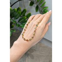 7.75 Ct.Tw.Total Carat Weight Ruby, Garnet, Peridot, Amethyst, Citrine, Agate, Quartz, Carnelian and Moonstone Multi Stone Necklace, 22K Gold Plated Silver Life Style