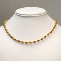 7.75 Ct.Tw.Total Carat Weight Ruby, Garnet, Peridot, Amethyst, Citrine, Agate, Quartz, Carnelian and Moonstone Multi Stone Necklace, 22K Gold Plated Silver Life Style