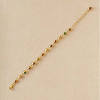 4.38 Ct.Tw.Total Carat Weight Ruby, Moonstone, Tiger's Eye, Agate, Sapphire, Garnet, Citrine and Amethyst Bezel Bracelet, 22K Gold Plated Silver Life Style
