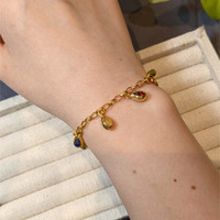 3.38&nbsp;Ct.Tw.Total Carat Weight Tiger's Eye, Moonstone, Ruby, Sapphire, Garnet, Peridot and Amethyst Bezel Bracelet, 22K Gold Plated Silver Life Style