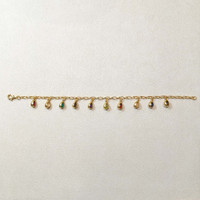 3.38&nbsp;Ct.Tw.Total Carat Weight Tiger's Eye, Moonstone, Ruby, Sapphire, Garnet, Peridot and Amethyst Bezel Bracelet, 22K Gold Plated Silver Life Style