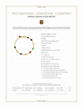 4.87 Ct.Tw.Total Carat Weight Amethyst, Agate, Moonstone, Ruby, Peridot, Citrine and Carnelian Bezel Bracelet, 22K Gold Plated Silver Scan Report
