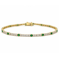 2.37 Ct.Tw. Emerald and Diamond 14K Yellow Gold bracelet