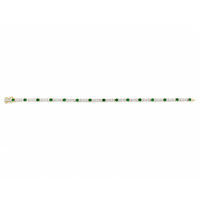 2.37 Ct.Tw.Total Carat Weight Natural Diamond and Emerald Tennis/Line Bracelet, 14K Yellow Gold Image