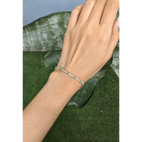 2.37 Ct.Tw.Total Carat Weight Natural Diamond and Emerald Tennis/Line Bracelet, 14K Yellow Gold Life Style