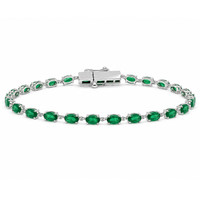 5.97 Ct.Tw. Emerald 14K White Gold bracelet