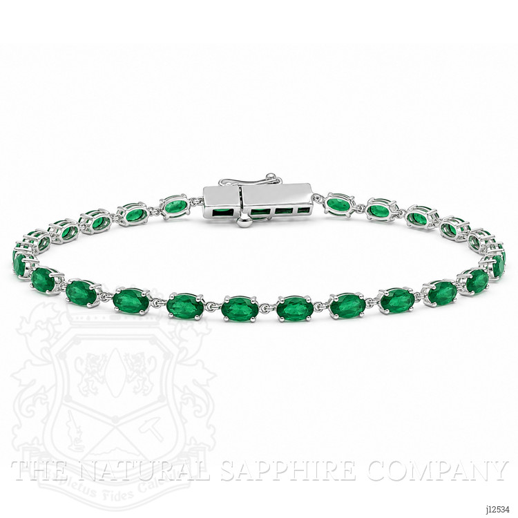 5.97 Ct.Tw. Emerald Tennis/Line Bracelet, 14K White Gold