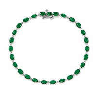 5.97&nbsp;Ct.Tw.Total Carat Weight Emerald Tennis/Line Bracelet, 14K White Gold Image