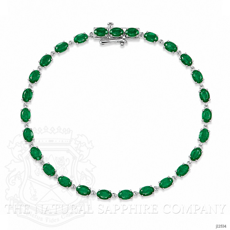 5.97 Ct.Tw. Emerald Tennis/Line Bracelet, 14K White Gold