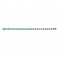5.97 Ct.Tw.Total Carat Weight Emerald Tennis/Line Bracelet, 14K White Gold Image