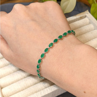 5.97 Ct.Tw.Total Carat Weight Emerald Tennis/Line Bracelet, 14K White Gold Life Style