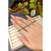 5.97 Ct.Tw.Total Carat Weight Emerald Tennis/Line Bracelet, 14K White Gold Life Style