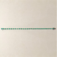 5.97 Ct.Tw.Total Carat Weight Emerald Tennis/Line Bracelet, 14K White Gold Life Style