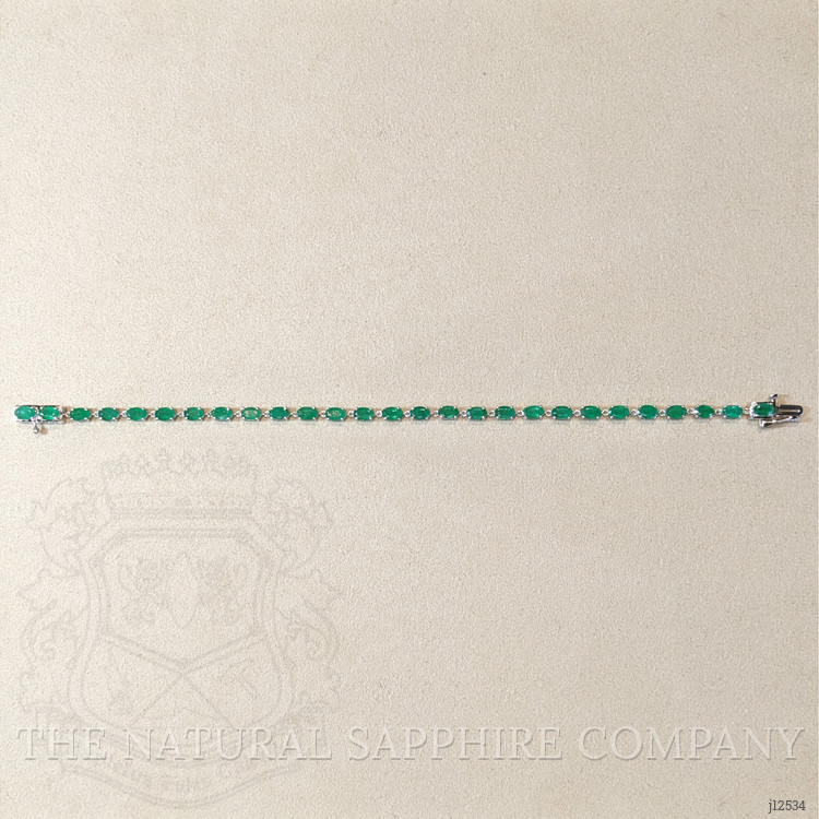 5.97 Ct.Tw. Emerald Tennis/Line Bracelet, 14K White Gold