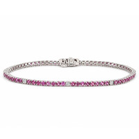 3.42 Ct.Tw. Sapphire and Diamond 14K White Gold bracelet