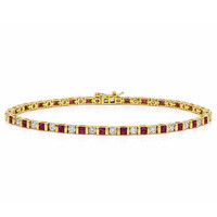 3.15 Ct.Tw. Ruby and Diamond 14K Yellow Gold bracelet