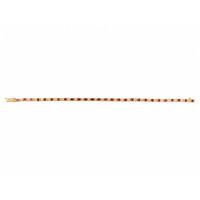 3.15&nbsp;Ct.Tw.Total Carat Weight Purplish Red Ruby and Natural Diamond Tennis/Line Bracelet, 14K Yellow Gold Image