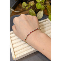 3.15&nbsp;Ct.Tw.Total Carat Weight Purplish Red Ruby and Natural Diamond Tennis/Line Bracelet, 14K Yellow Gold Life Style