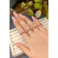 3.15&nbsp;Ct.Tw.Total Carat Weight Purplish Red Ruby and Natural Diamond Tennis/Line Bracelet, 14K Yellow Gold Life Style