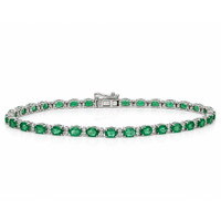 5.37 Ct.Tw. Emerald and Diamond 14K White Gold bracelet