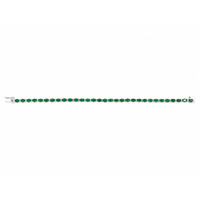 5.37 Ct.Tw.Total Carat Weight Emerald and Natural Diamond Tennis/Line Bracelet, 14K White Gold Image