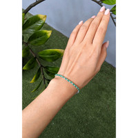 5.37&nbsp;Ct.Tw.Total Carat Weight Emerald and Natural Diamond Tennis/Line Bracelet, 14K White Gold Life Style