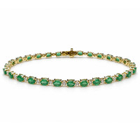 4.83 Ct.Tw. Emerald and Diamond 14K Yellow Gold bracelet