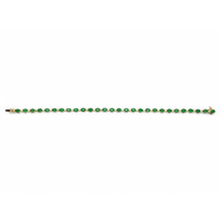 4.83 Ct.Tw.Total Carat Weight Emerald and Natural Diamond Tennis/Line Bracelet, 14K Yellow Gold Image