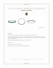 3.81&nbsp;Ct.Tw.Total Carat Weight Emerald Bangle Bracelet, 14K White Gold Appraisal